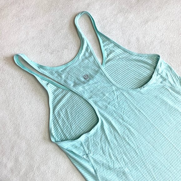 lululemon singlet tank Heathered Fresh Teal sz 4/6 - Picture 7 of 8